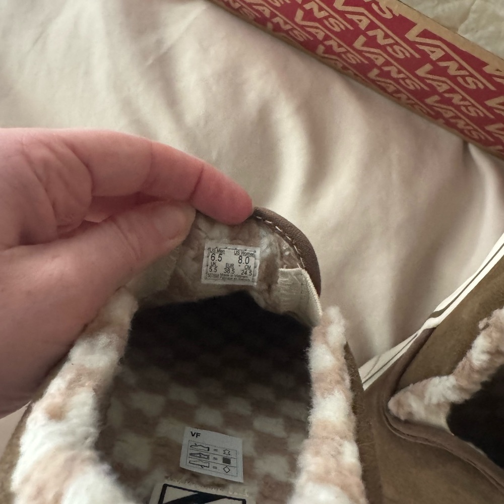 Vans Brown Sherpa-Lined Slip-On Sneakers